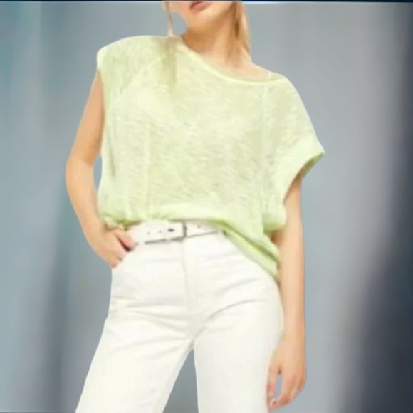 Free People Tops - Free People Halo Retro 90's Lime Striped Top